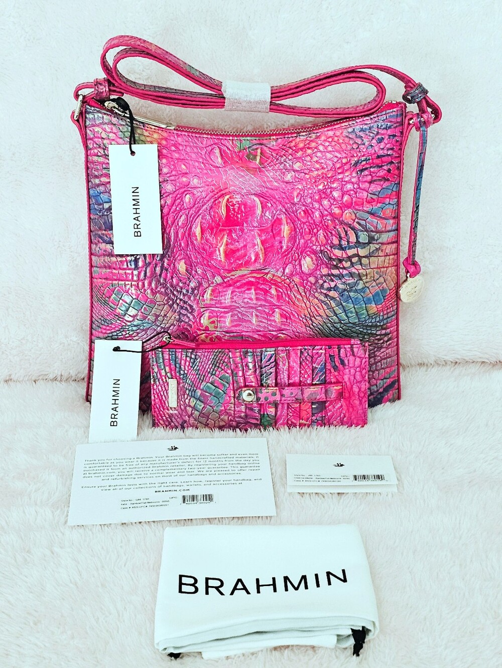 NWT Brahmin RAINBOW FISH Ombre Melbourne Katie w/Credit Card Wallet